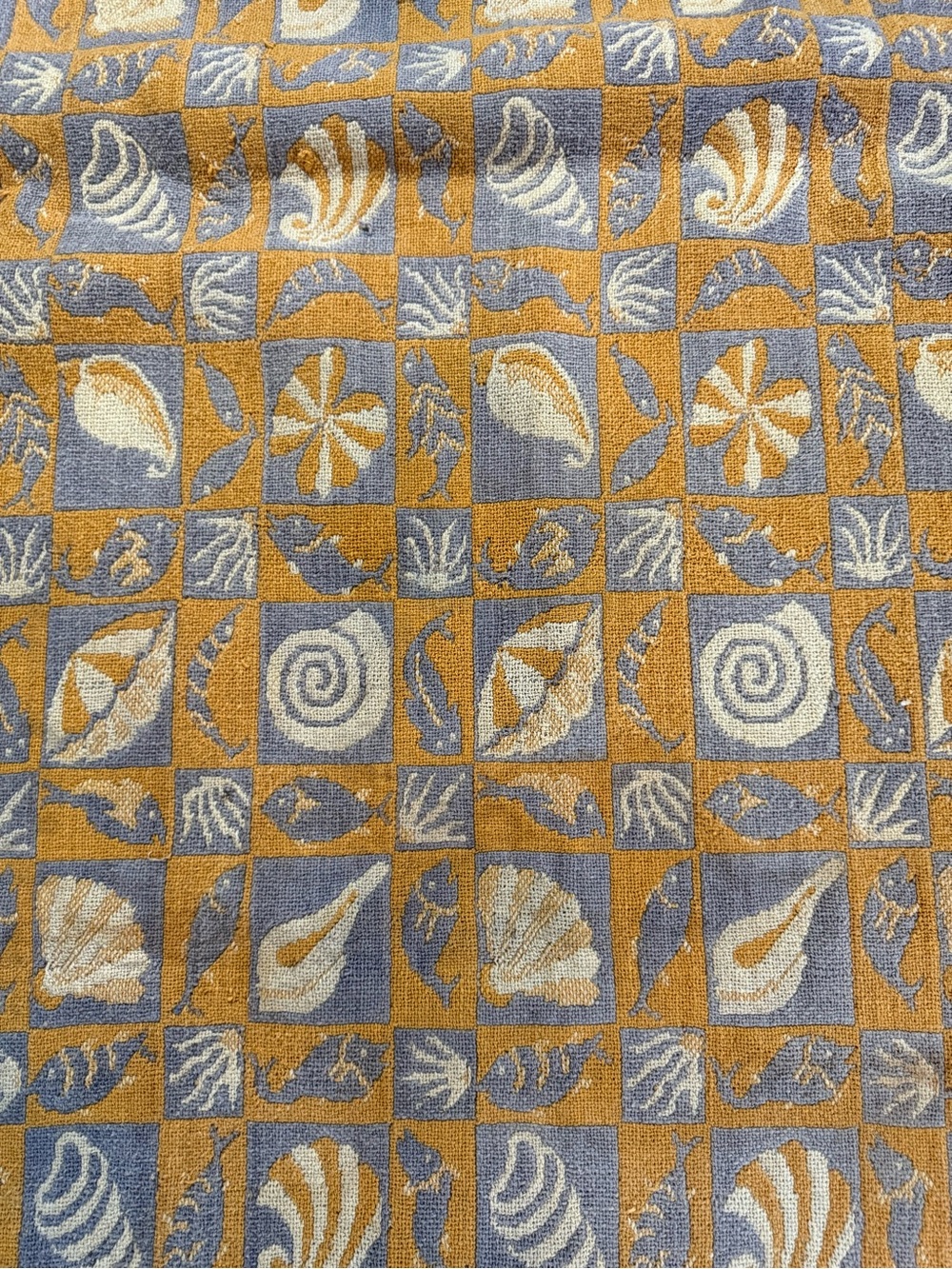 Coastal Seashell Fish Woven Tapestry Throw Blanket 40 x 65 - Picture 3 of 5